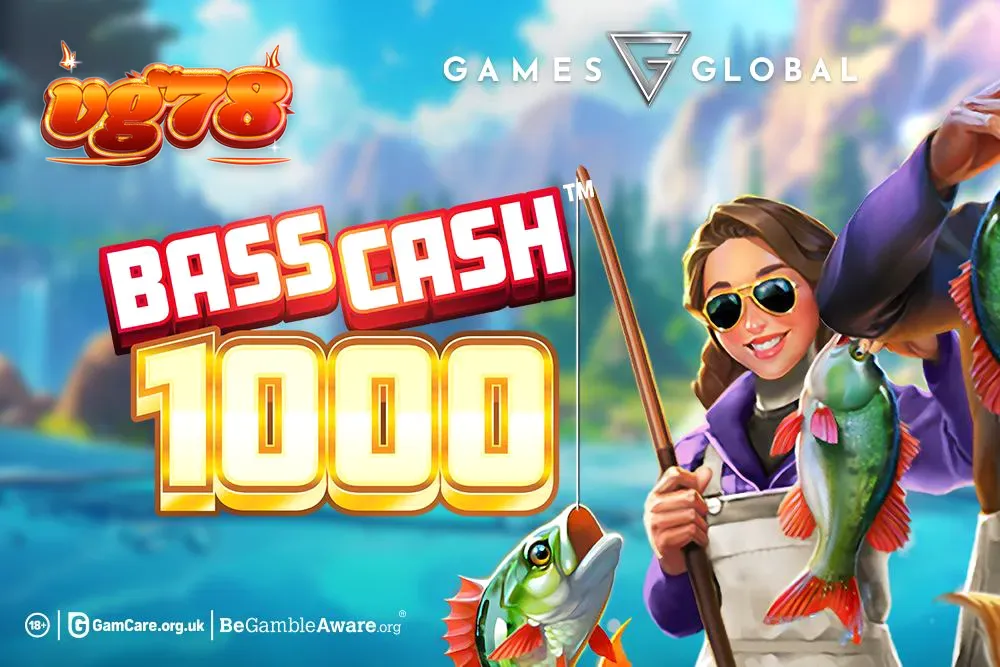 Tampilan visual slot Bass Cash 1000 dengan tema memancing yang cerah